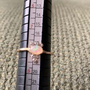 Elegant Opal and Diamond Gold Ring